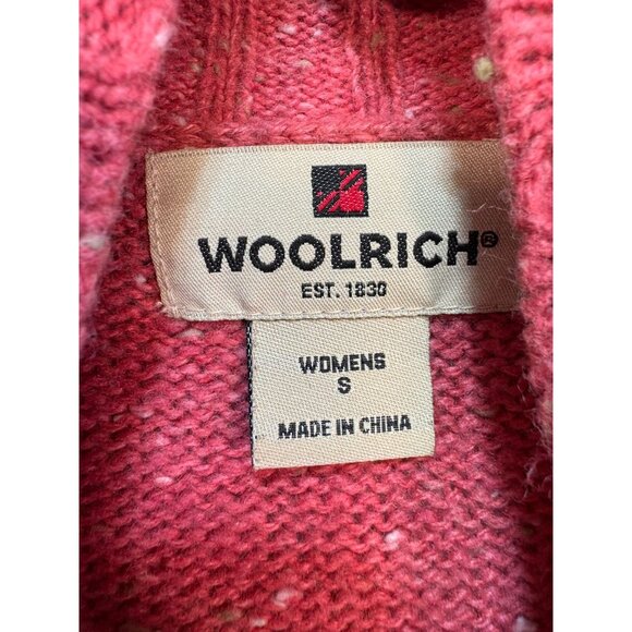 Woolrich Womens Cable Knit Sweater Small Soft Ruby Heather - Picture 2 of 12